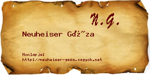 Neuheiser Géza névjegykártya